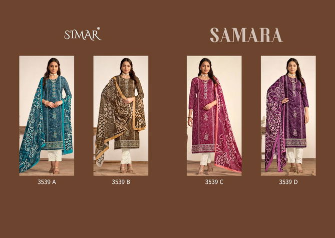 Samara By Simar Glossy Embroidery Lawn Cotton Dress Material Wholesale Shop In Surat